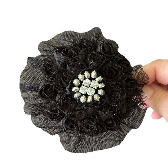 2/$15! Bundle of 5 Headbands Dress Up Black Blush Rhinestones Beads Mixed Set - Picture 6 of 7